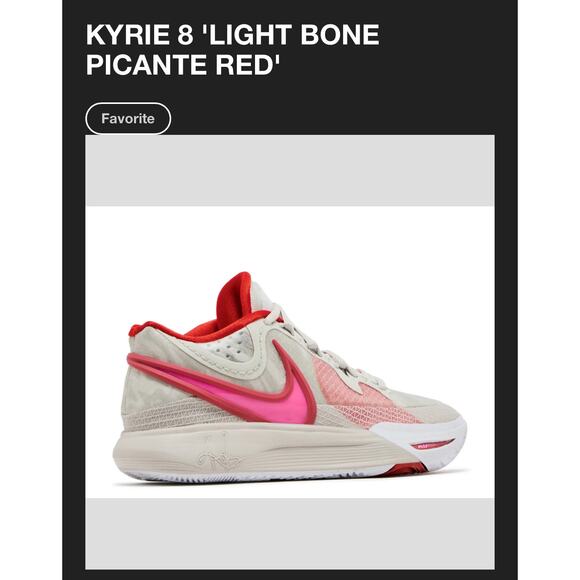 NEW Nike Kyrie 8 "Light Bone Picante Red" basketball shoe 9M - Picture 12 of 12